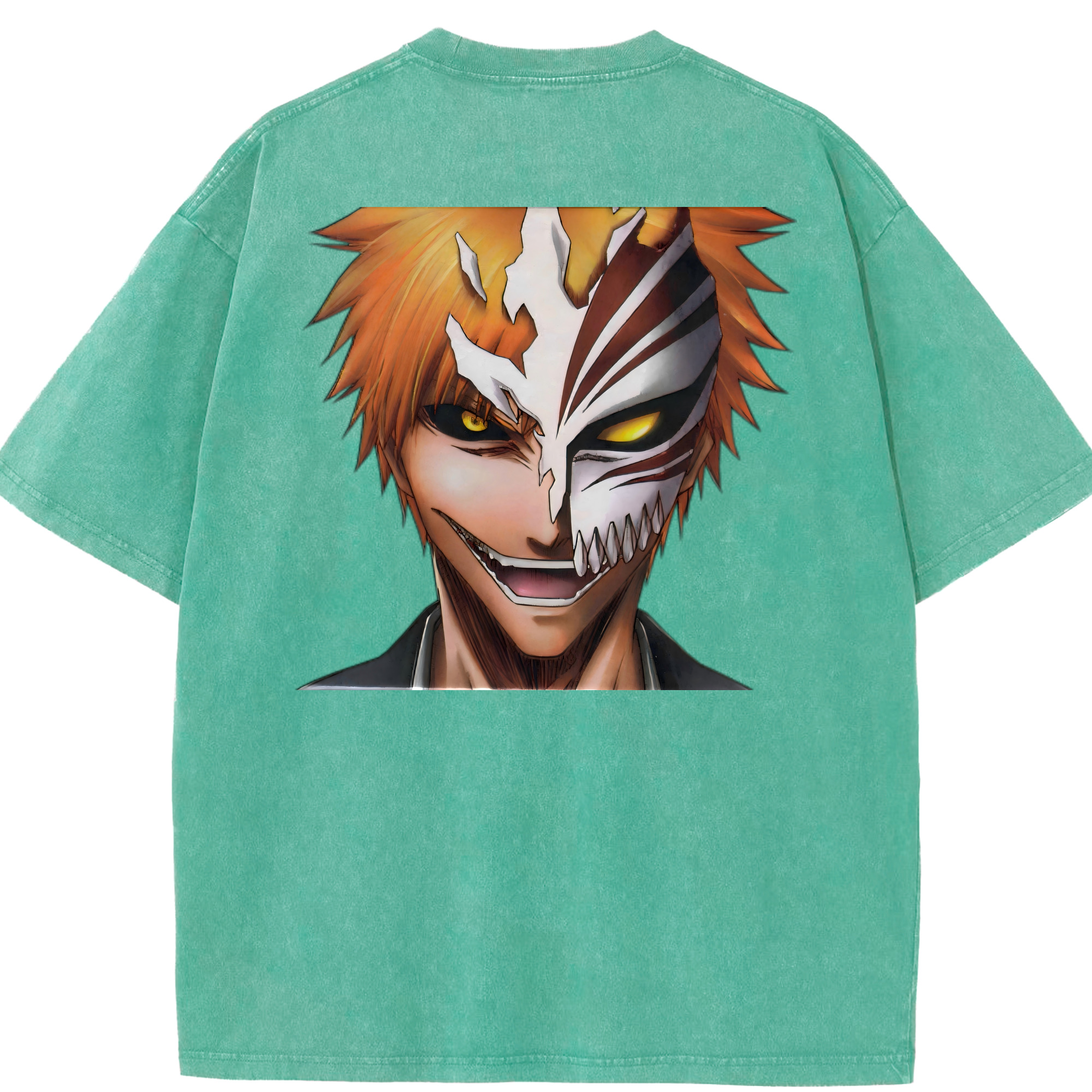 （画像用） ブリーチ 黒崎一護（くろさき いちご）BLEACH Kurosaki Ichigo 綿100% ヴィンテージ風 半袖Tシャツ（背面プリント）